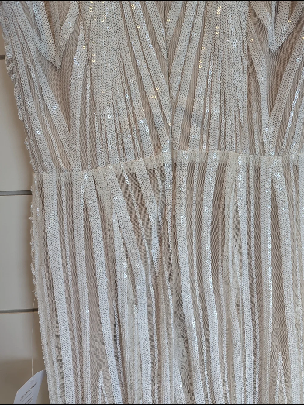 Lulus Wedding Dress Sequen Plunge Neck Splendorous Love Size XS Vintage Inspired - Picture 8 of 12